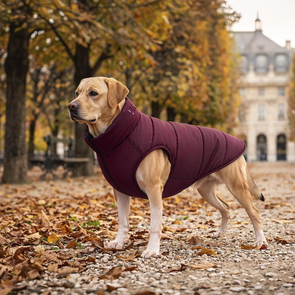 Kurtka dla psa WAUDOG Re-clothes dwustronna, wykonana z poliestru z recyklingu, burgundia Kurtka dla psa WAUDOG Re-clothes dwustronna, wykonana z poliestru z recyklingu, burgundia