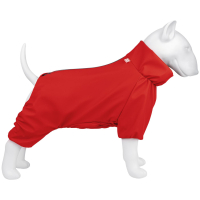 Wodoodporny płaszcz WAUDOG Clothes przeciwdeszczowy dla psów, czerwony