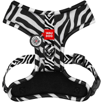 Szelki dla psa oddychające WAUDOG Mesh z QR adresowka, wzór "Zebra"