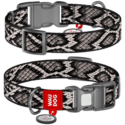 Obroża dla psa nylonowa WAUDOG Nylon z paszportem QR, rysunek 