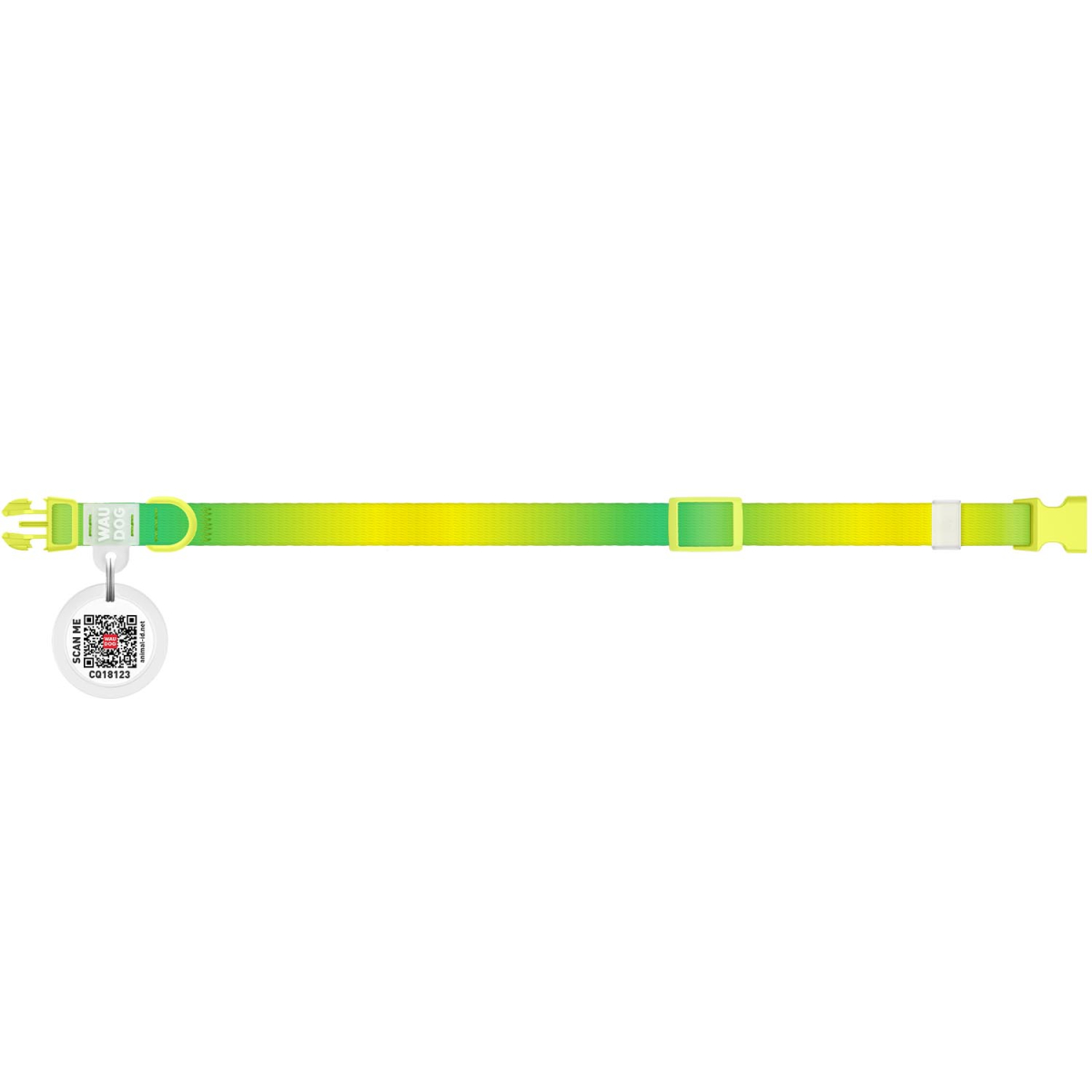 Obroża dla psa nylonowa WAUDOG Recycled Nylon z QR adresowka, rozmiar XS, 20-30 cm, 10 mm, gradient, plastikowy fastex, jasnozielony Obroża dla psa nylonowa WAUDOG Recycled Nylon z QR adresowka, rozmiar XS, 20-30 cm, 10 mm, gradient, plastikowy fastex, jasnozielony