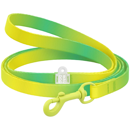 Smycz dla kotów i małych psów nylonowa WAUDOG Nylon Recycled gradient, kolorowy karabin, jasnozielony