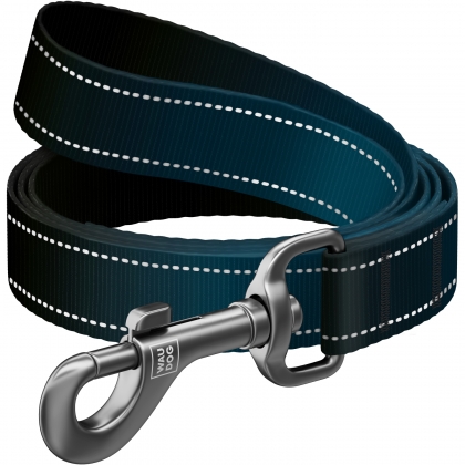 Smycz dla psa nylonowa WAUDOG Nylon Mono odblaskowa, czarna