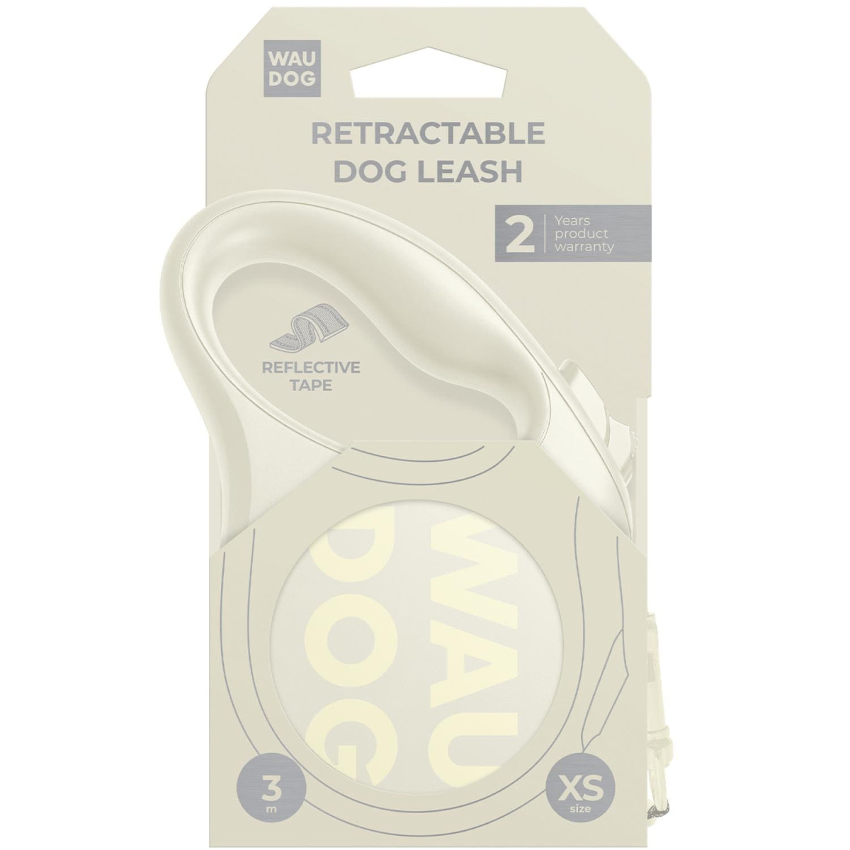 Smycz automatyczna WAUDOG R-leash Monochrome, biała Smycz automatyczna WAUDOG R-leash Monochrome, biała