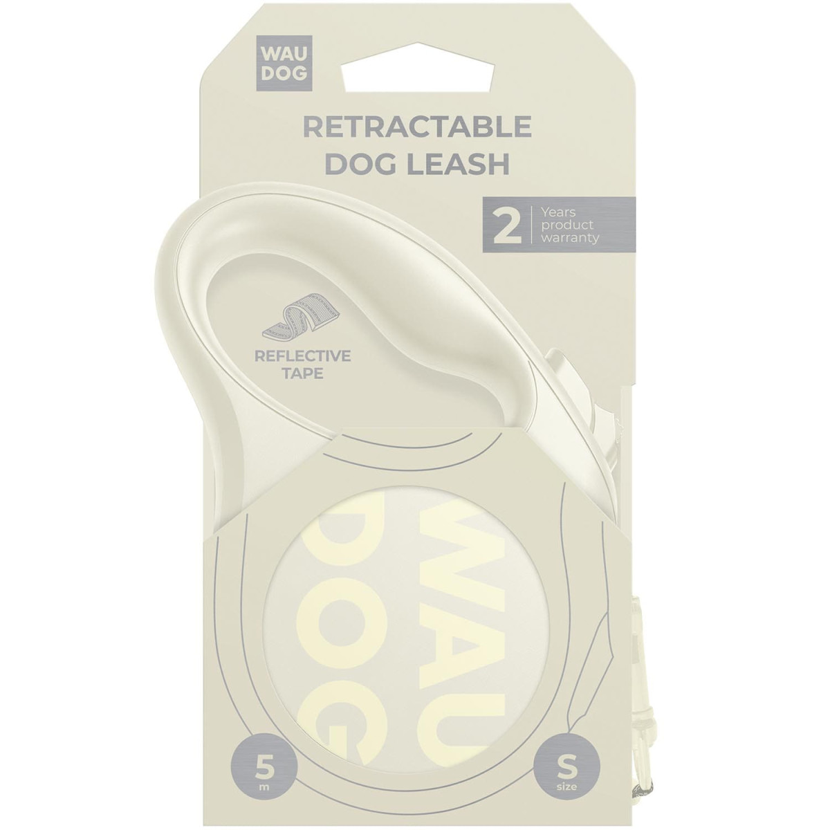 Smycz automatyczna WAUDOG R-leash Monochrome, biała Smycz automatyczna WAUDOG R-leash Monochrome, biała