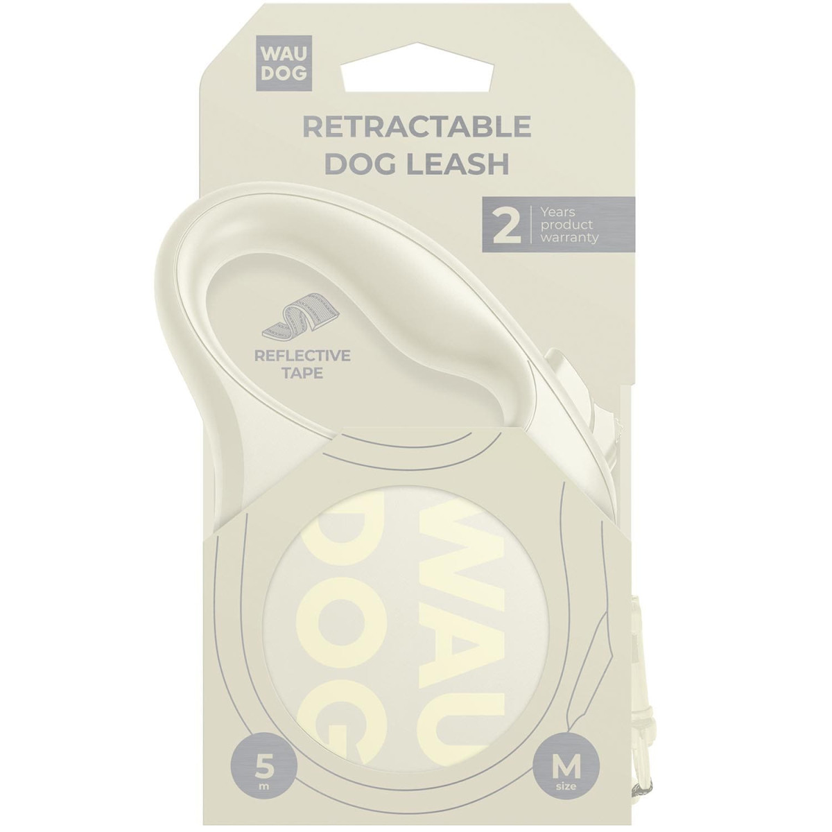 Smycz automatyczna WAUDOG R-leash Monochrome, biała Smycz automatyczna WAUDOG R-leash Monochrome, biała